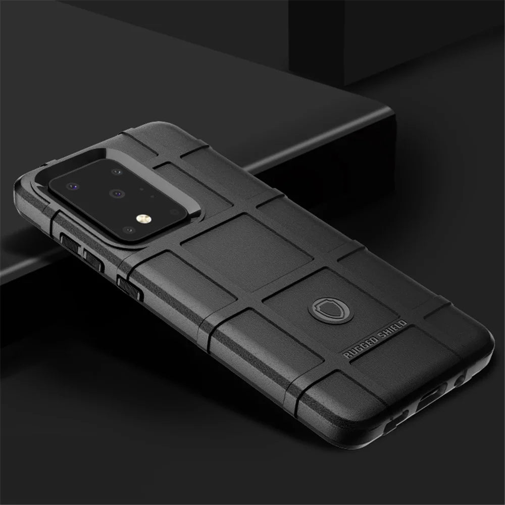 Rugged Shield Square Texture TPU Case for Samsung Galaxy S20 Ultra - Black - 5