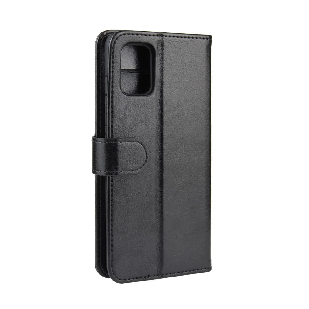 Crazy Horse Wallet Leather Stand Case for Samsung Galaxy A51 - Black - 7
