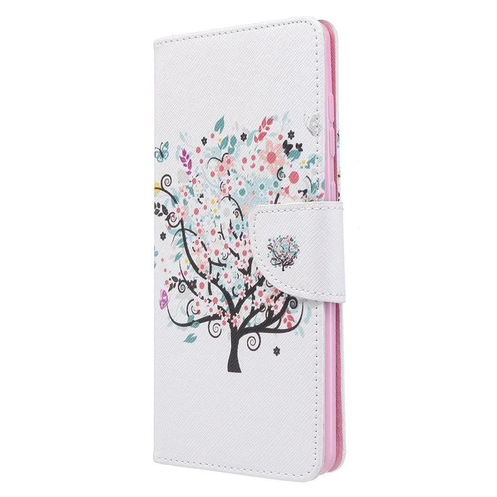 Pattern Printing Wallet Leather Flip Phone Cover for Samsung Galaxy A71 A715 - Flower Tree - 2