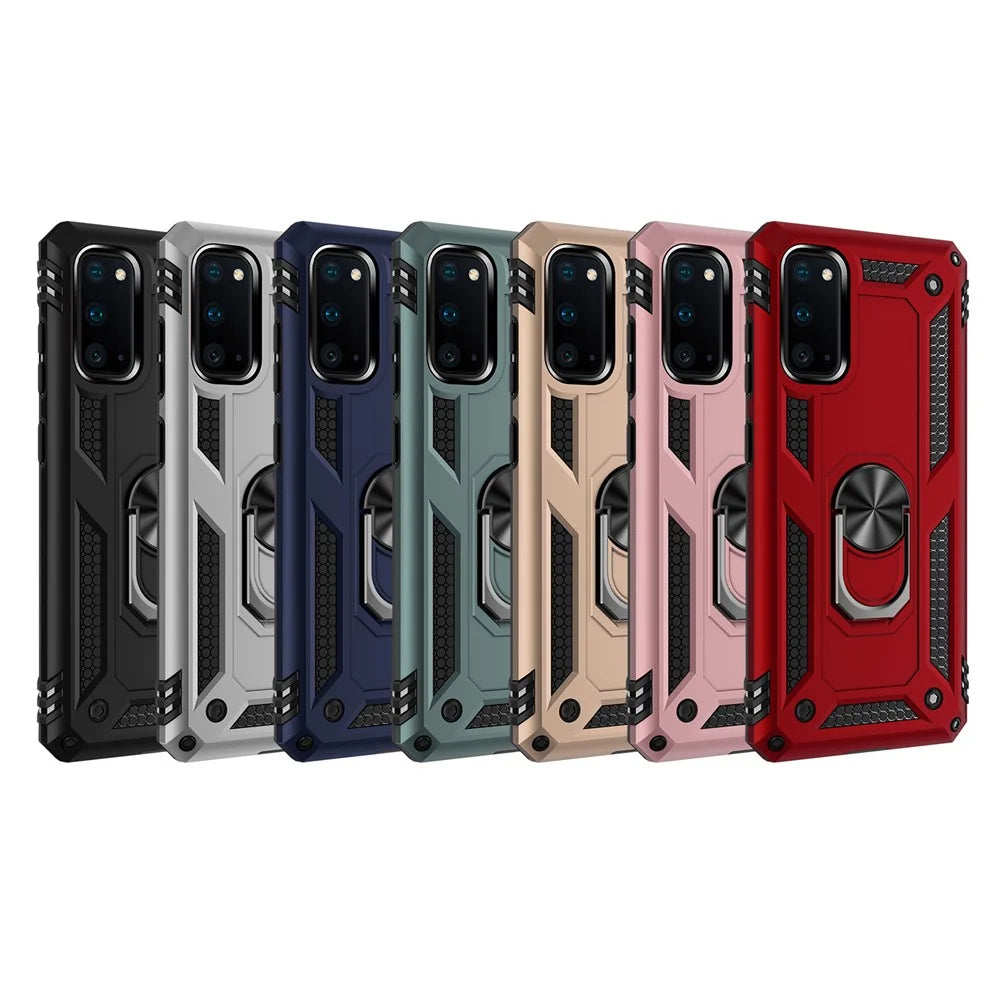 Hybrid PC TPU Kickstand Armor Cell Phone Casing for Samsung Galaxy S20 4G/S20 5G - Black - 2