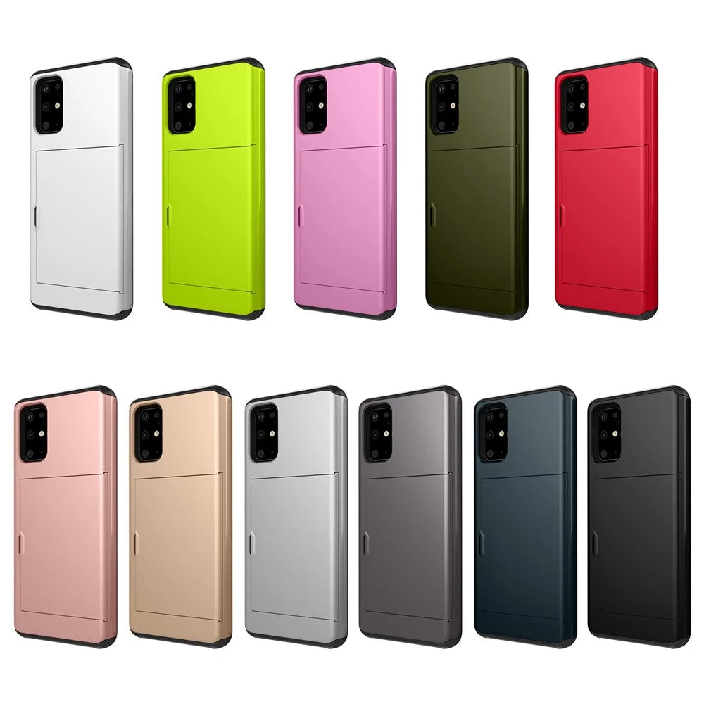 Card Slot PC + TPU Hybrid Protective Case for Samsung Galaxy S20 Plus - Rose Gold - 5