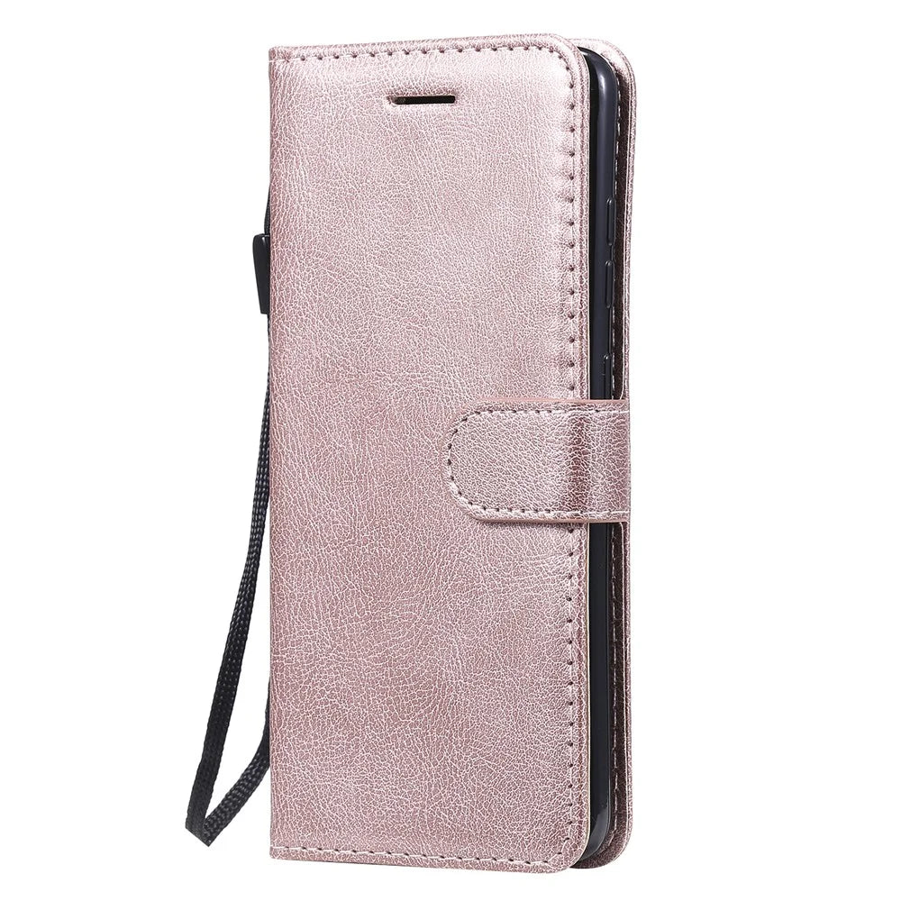For Samsung Galaxy S20 4G / S20 5G Case Solid Color Leather Mobile Cover Wallet Stand with Strap - Rose Gold - 2