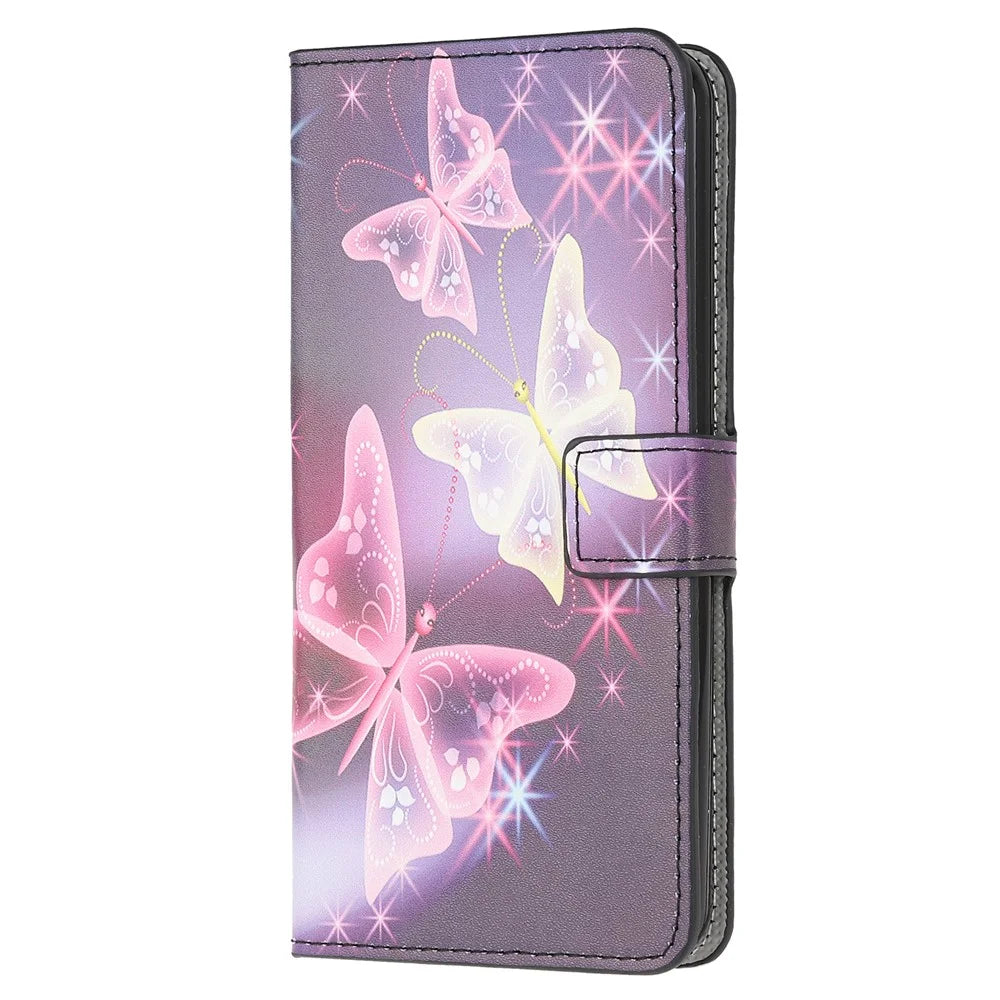 Pattern Printing PU Leather Wallet Stand Phone Casing for Samsung Galaxy A91/S10 Lite/M80s - Beautiful Butterflies - 2