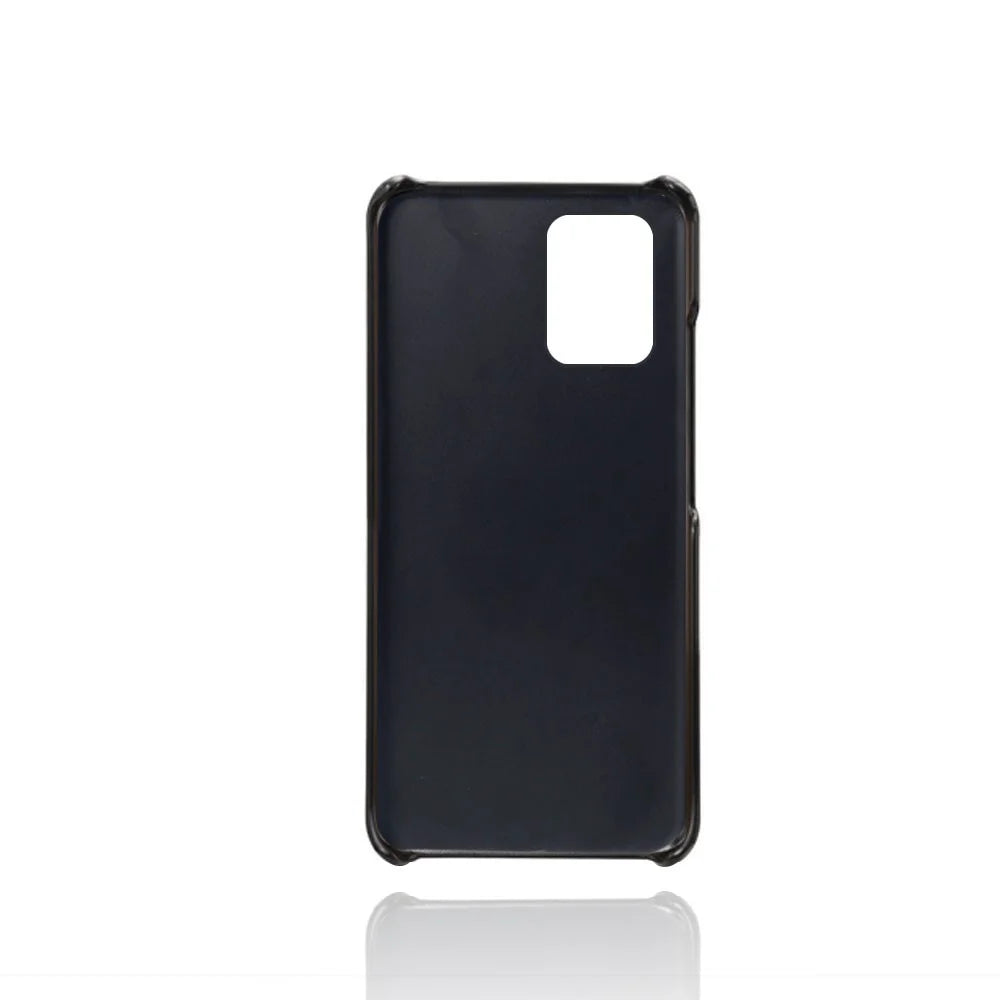 with Double Card Slots PU Leather Coated Hard PC Shell for Samsung Galaxy A91 / S10 Lite - Black - 2