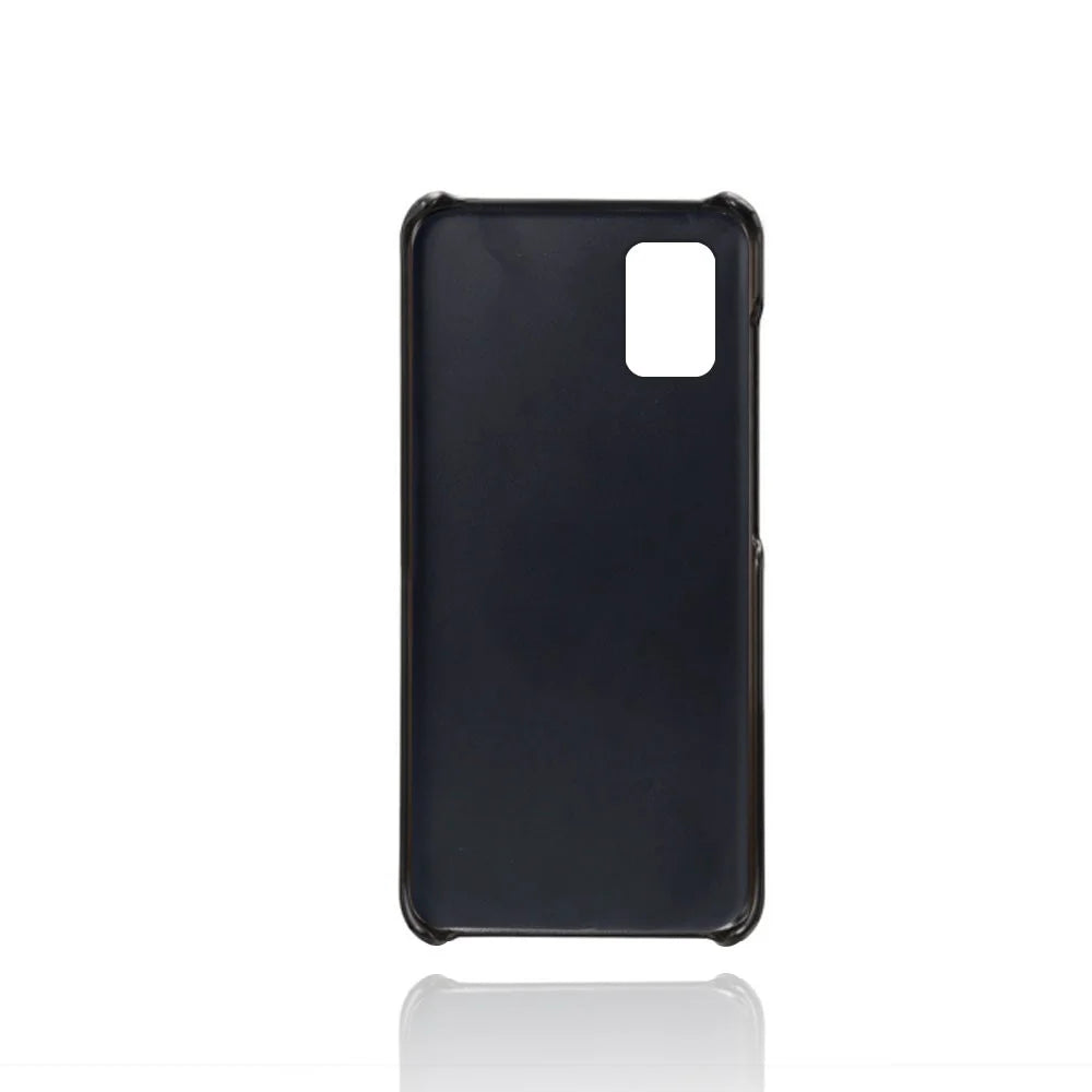 PU Leather Coated PC Covering with Double Card Slots for Samsung Galaxy A51 - Black - 2