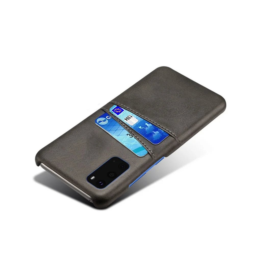 PU Leather Coated Hard PC Unique Shell for Samsung Galaxy S20 Plus - Black - 3
