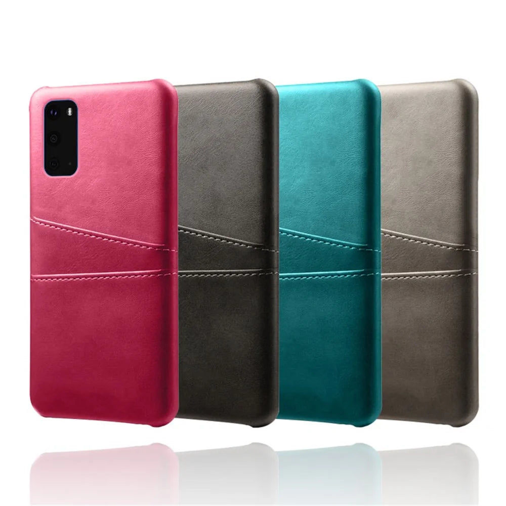 PU Leather Coated Hard PC Unique Shell for Samsung Galaxy S20 Plus - Black - 6