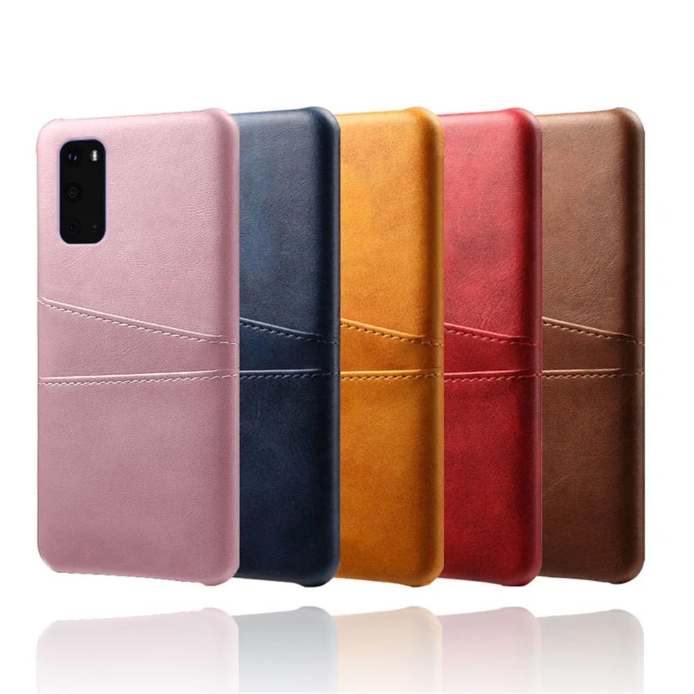 PU Leather Coated Hard PC Unique Shell for Samsung Galaxy S20 Plus - Black - 7
