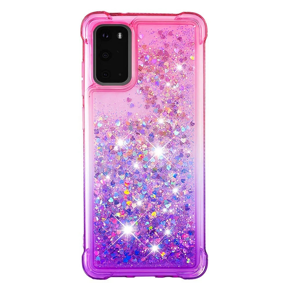 Gradient Glitter Powder Quicksand TPU Case for Samsung Galaxy S20 4G/S20 5G - Rose / Purple - 2