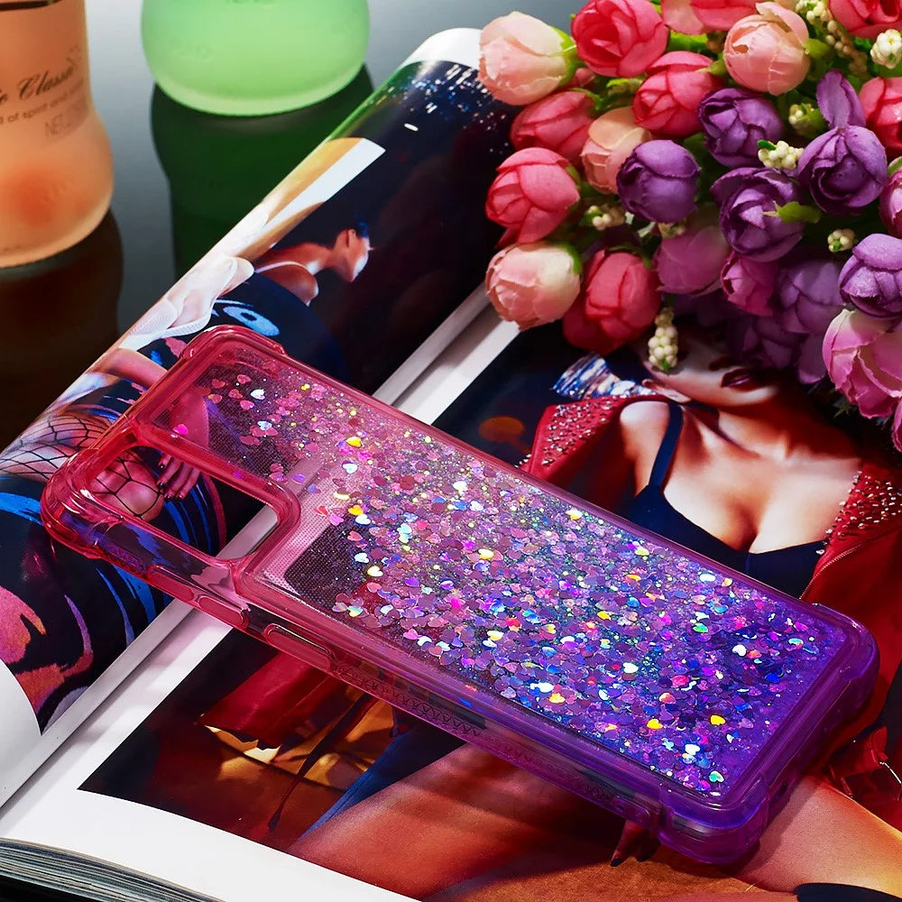 Gradient Glitter Powder Quicksand TPU Case for Samsung Galaxy S20 4G/S20 5G - Rose / Purple - 7