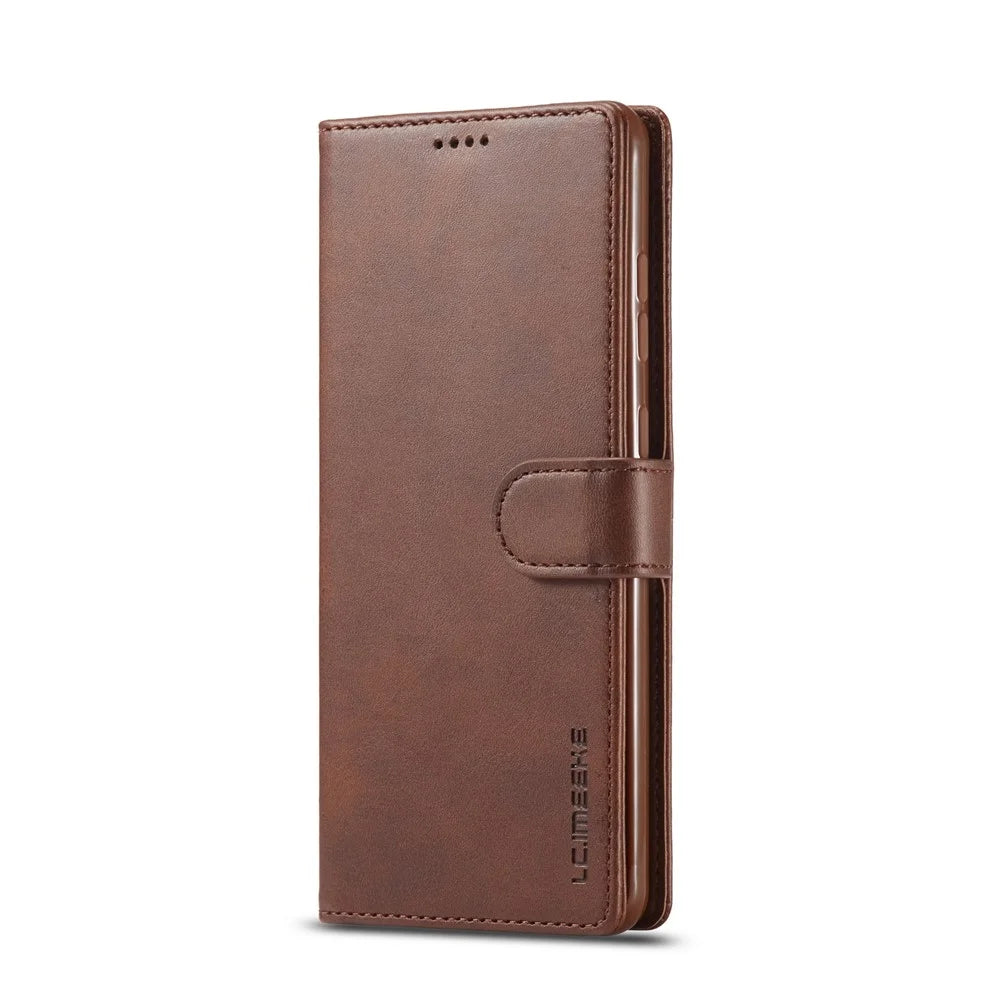 LC.IMEEKE Leather Wallet Case for Samsung Galaxy S20 4G/S20 5G - Coffee - 2
