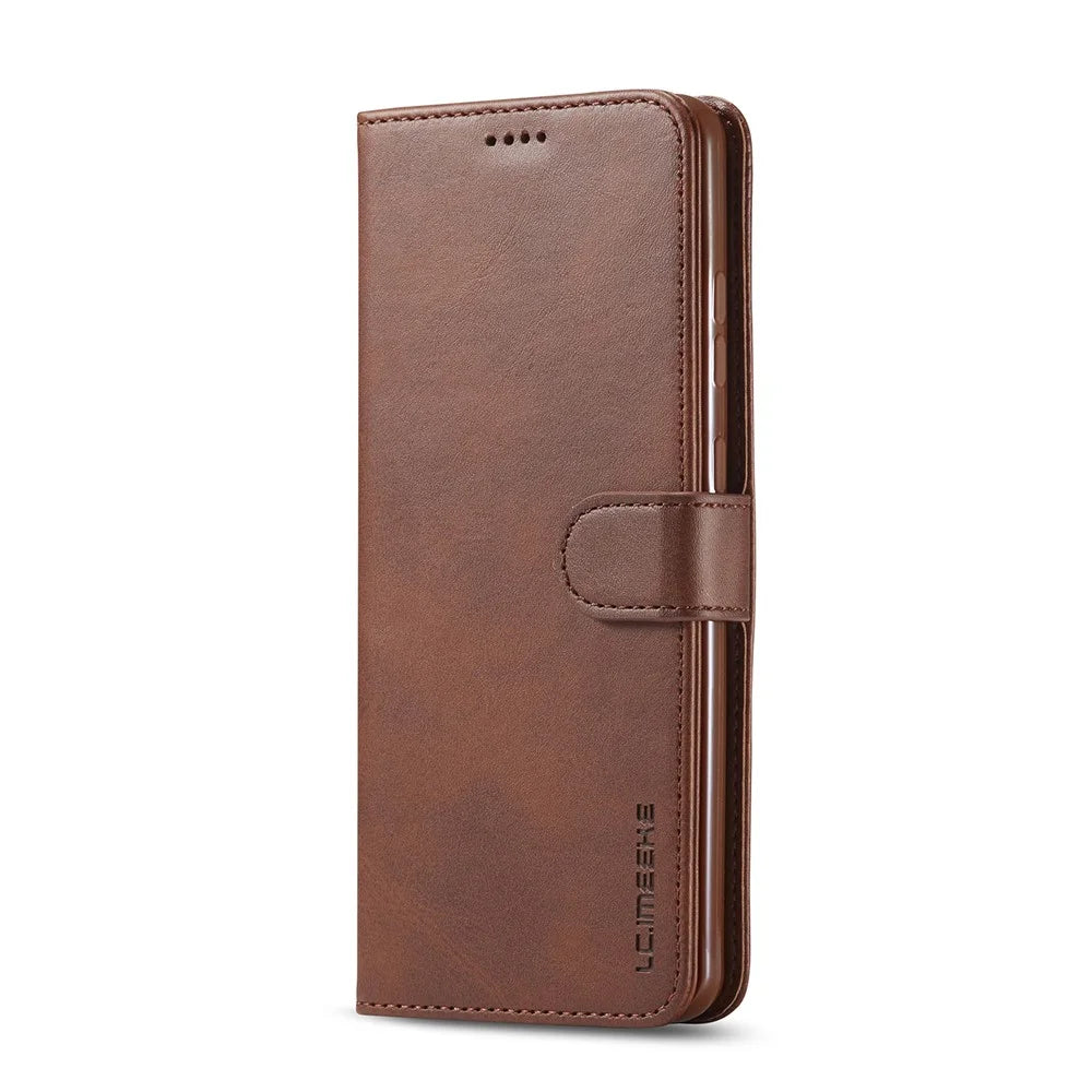 LC.IMEEKE Wallet Leather Stand Case for Samsung Galaxy S20 Ultra - Coffee - 2