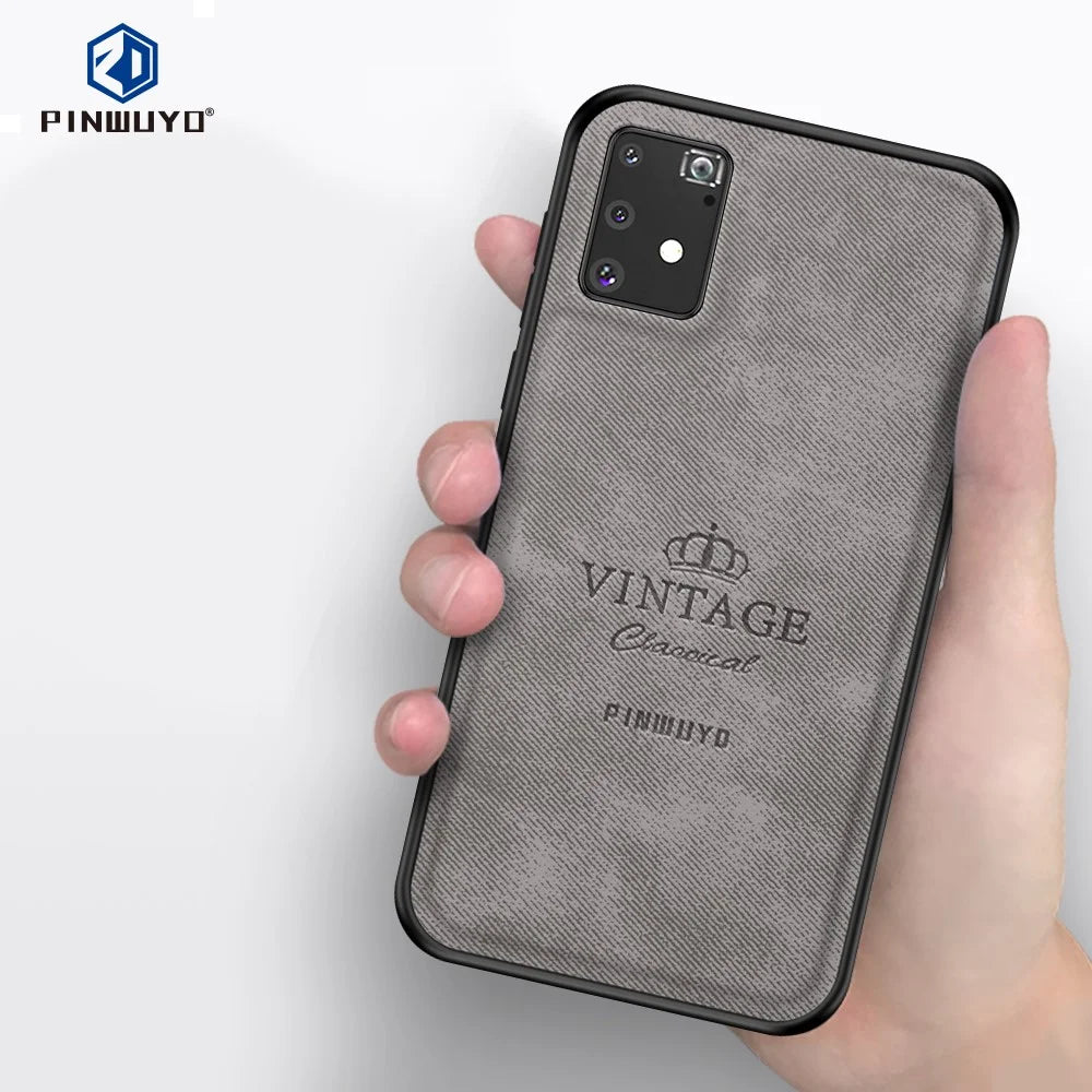 PINWUYO Honorable Series Anti-fall Hybrid Back Shell for Samsung Galaxy A91/S10 Lite - Grey - 3