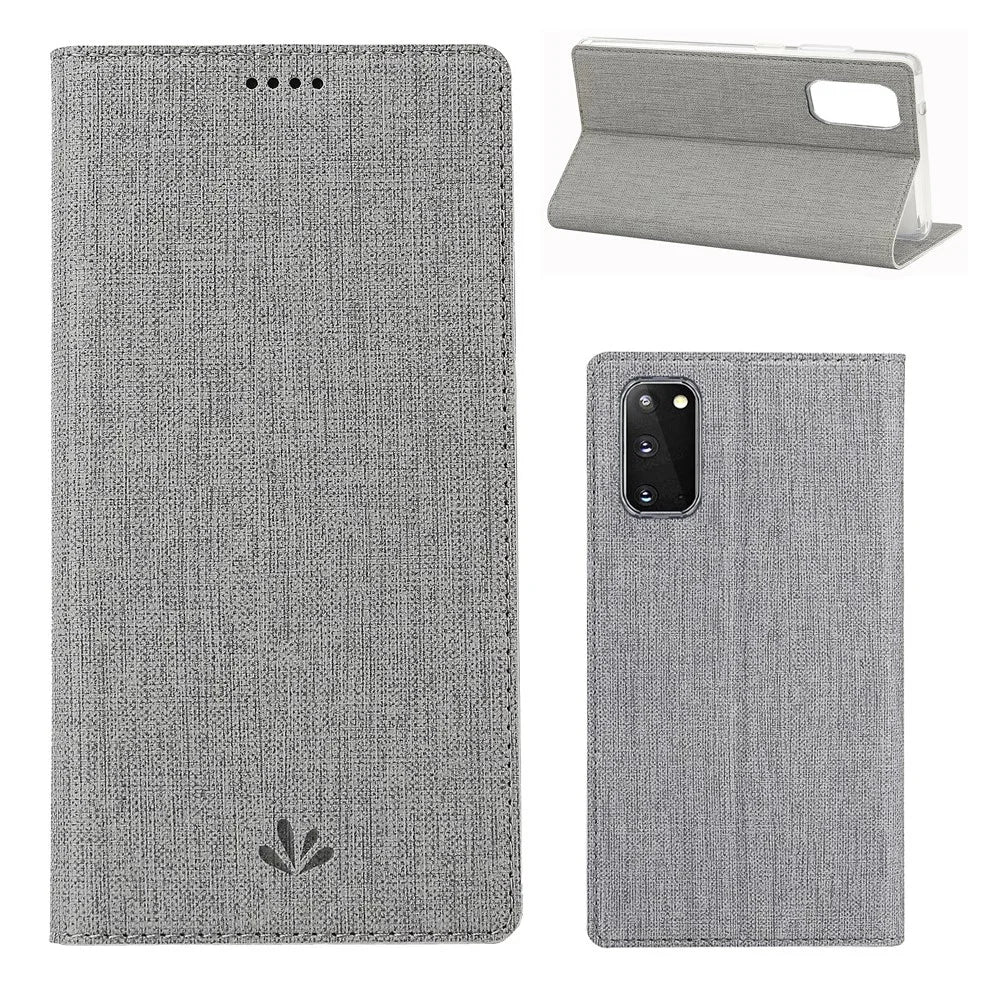 VILI DMX Cross Skin Leather Shell Case for Samsung Galaxy S20 4G/S20 5G - Grey - 1