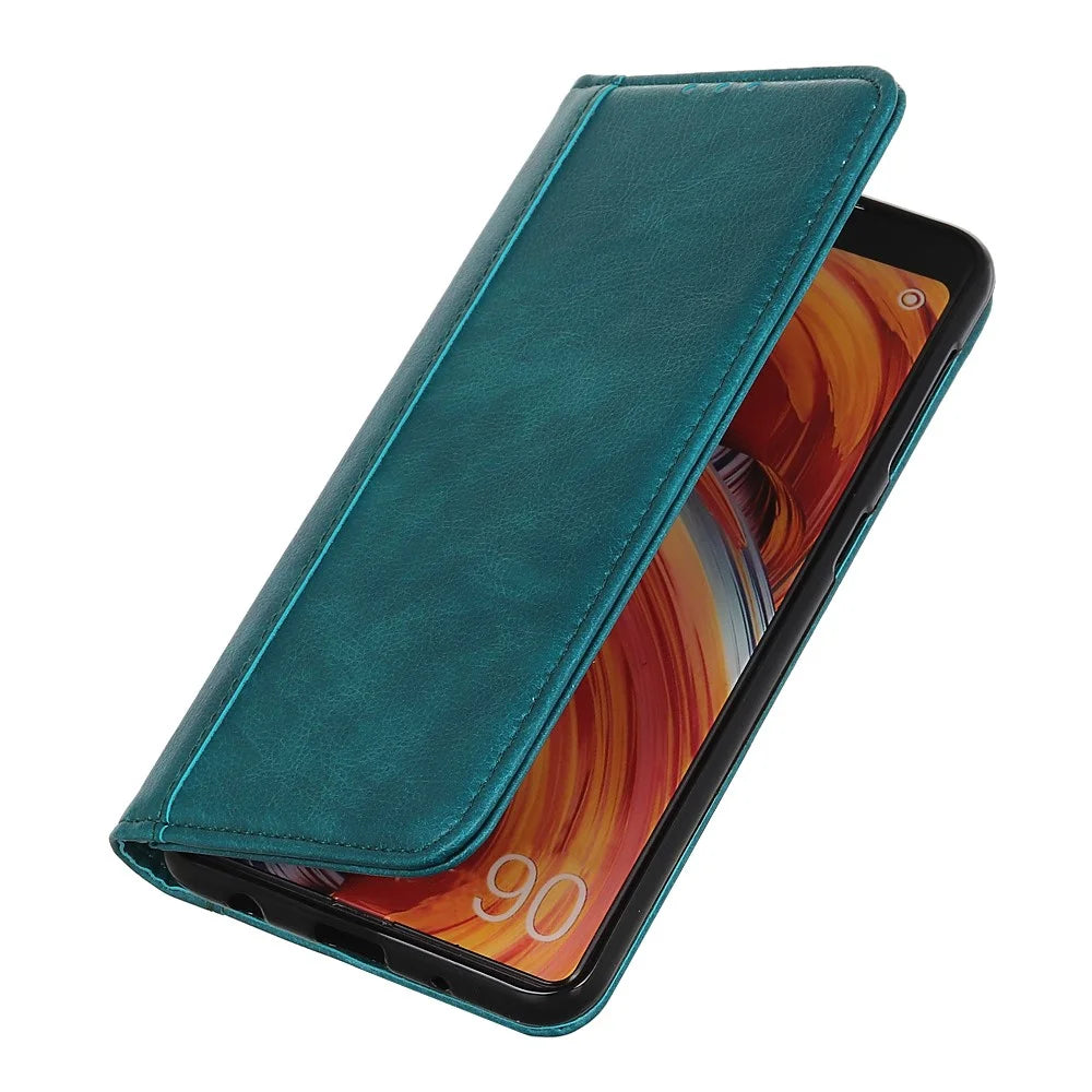 Auto-absorbed Litchi Texture Split Leather Wallet Case for Samsung Galaxy A41 - Green - 5