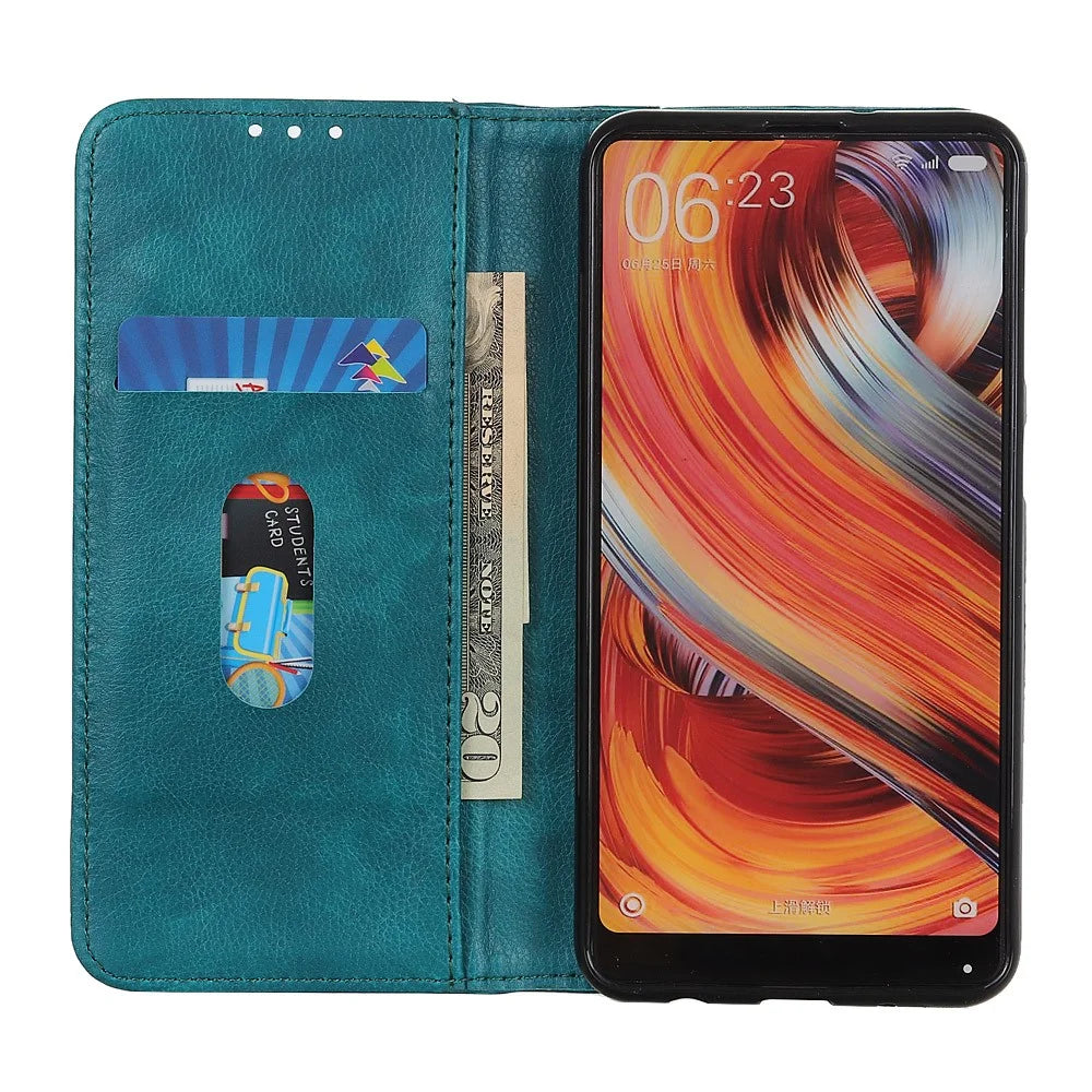 Auto-absorbed Litchi Texture Split Leather Wallet Case for Samsung Galaxy A41 - Green - 6