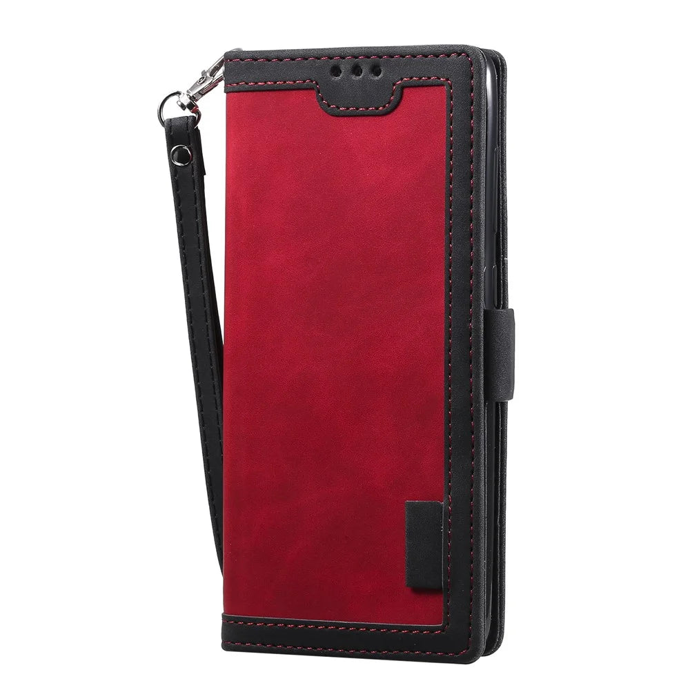 Retro Surface Splicing Leather Shell for Samsung Galaxy A81/ Note 10 Lite - Red - 4