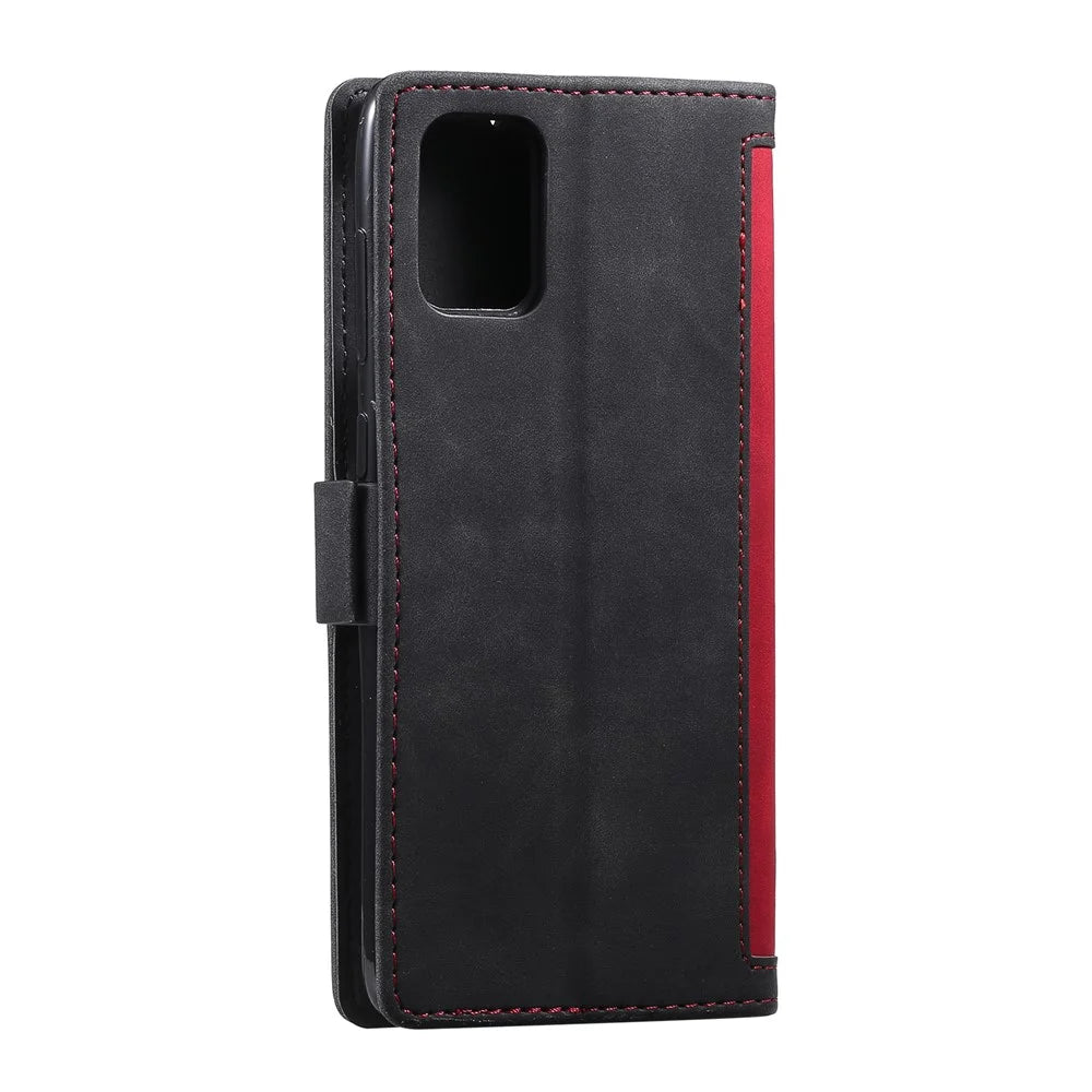Retro Surface Splicing Leather Shell for Samsung Galaxy A81/ Note 10 Lite - Red - 5