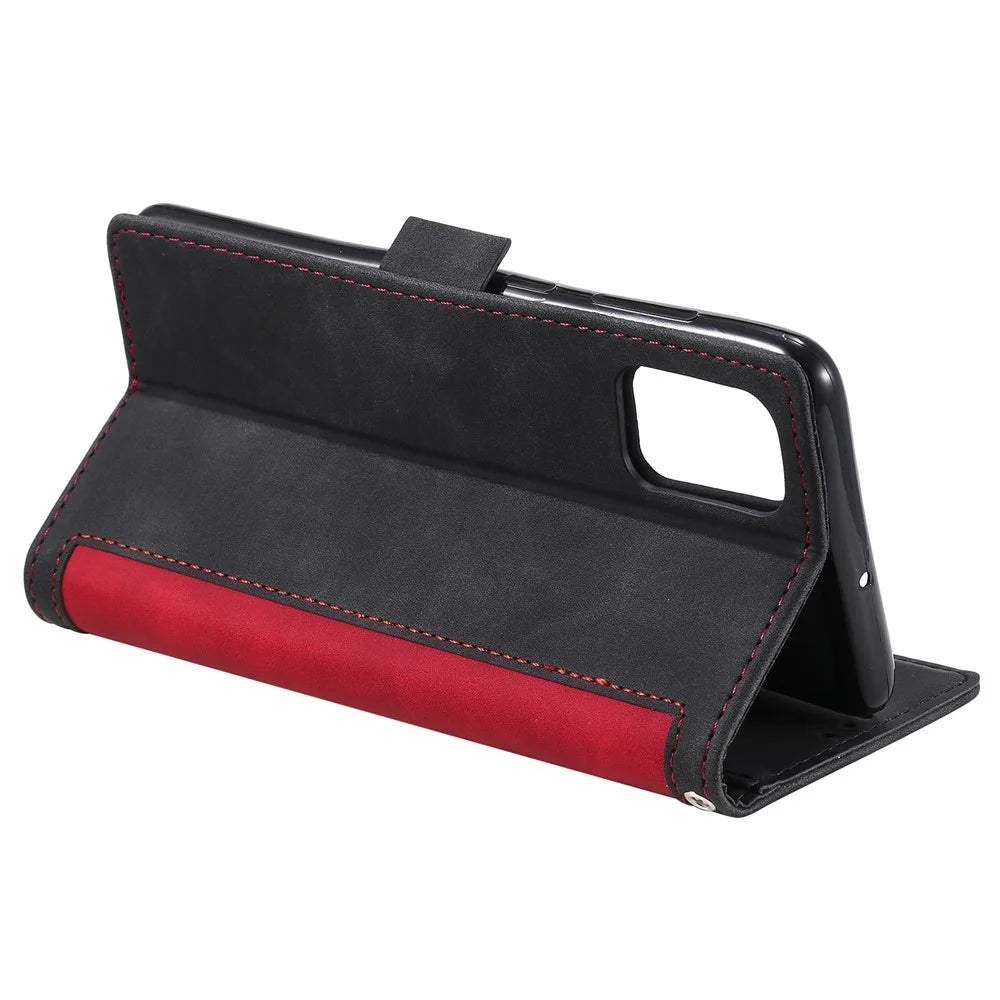 Retro Surface Splicing Leather Shell for Samsung Galaxy A81/ Note 10 Lite - Red - 6