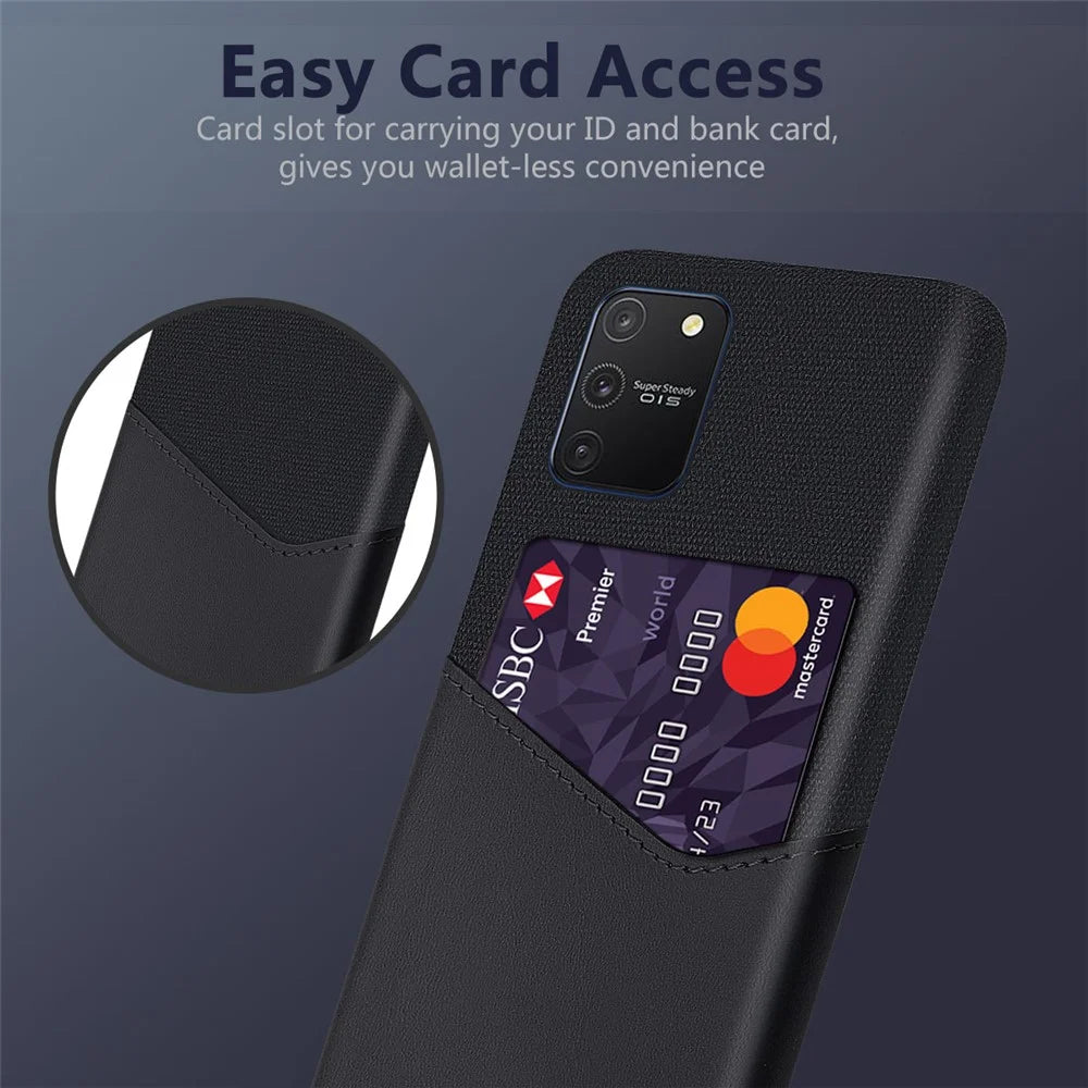 Cloth PU Leather Coated PC Protective Case for Samsung Galaxy A91 / S10 Lite - Black - 4