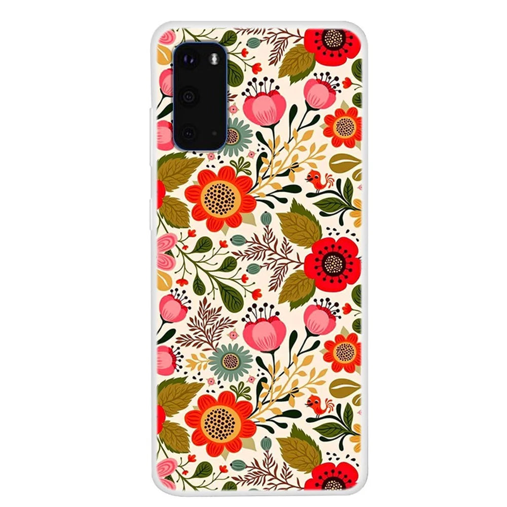 Printing Surface Unique TPU Case for Samsung Galaxy S20 4G/S20 5G - Vivid Flowers - 1