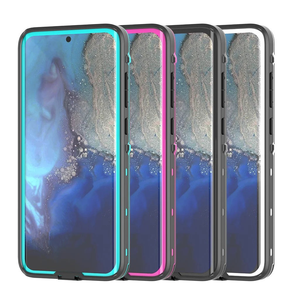 REDPEPPER IP68 Waterproof Cell Phone Case with Fingerprint Unlock Clear Shell for Samsung Galaxy S20 Plus - Black - 2