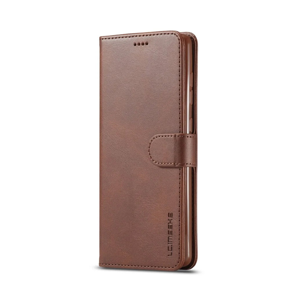 LC.IMEEKE Leather Wallet Case for Samsung Galaxy A91/S10 Lite - Coffee - 2
