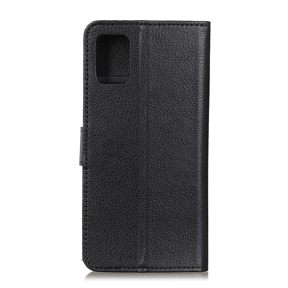 Litchi Skin Wallet Leather Stand Case for Samsung Galaxy A31 - Black - 2
