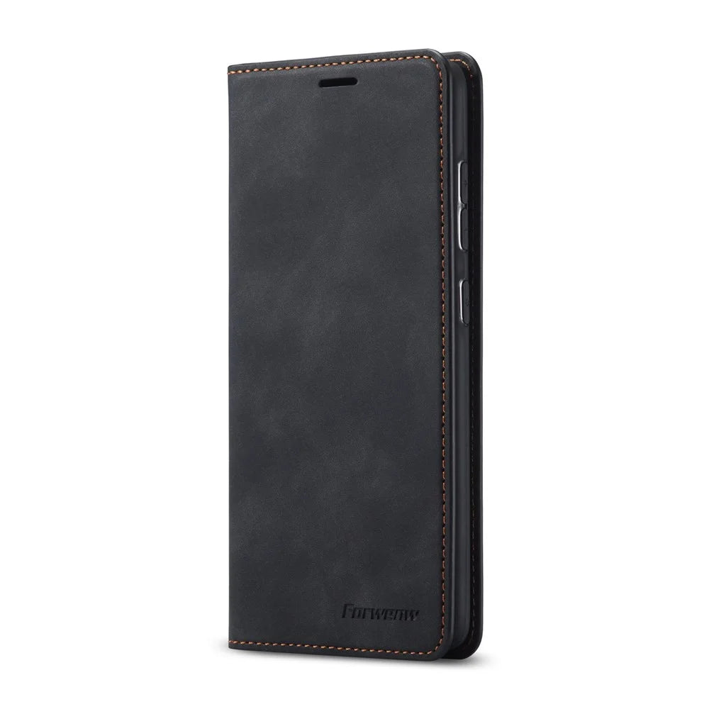 FORWENW Fantasy Series Silky Touch Cell Phone Leather Wallet Case for Samsung Galaxy A51 - Black - 2
