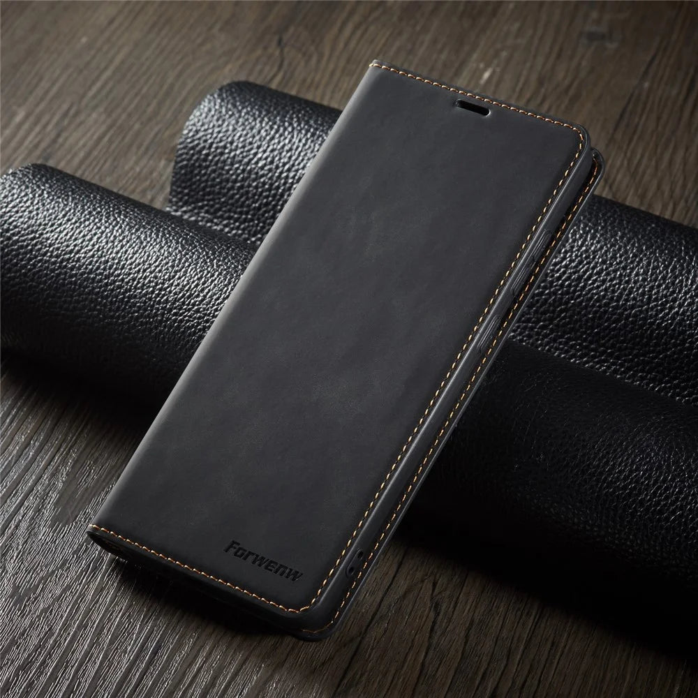 FORWENW Fantasy Series Silky Touch PU Leather Wallet Case for Samsung Galaxy S20 Ultra - Black - 5