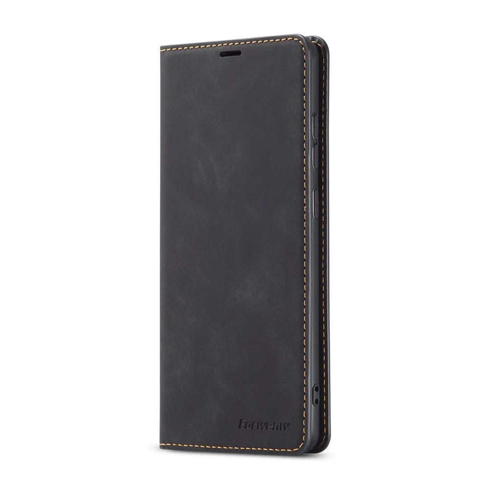 FORWENW Fantasy Series Silky Touch Wallet Leather Stand Case for Samsung Galaxy S20 Plus - Black - 1