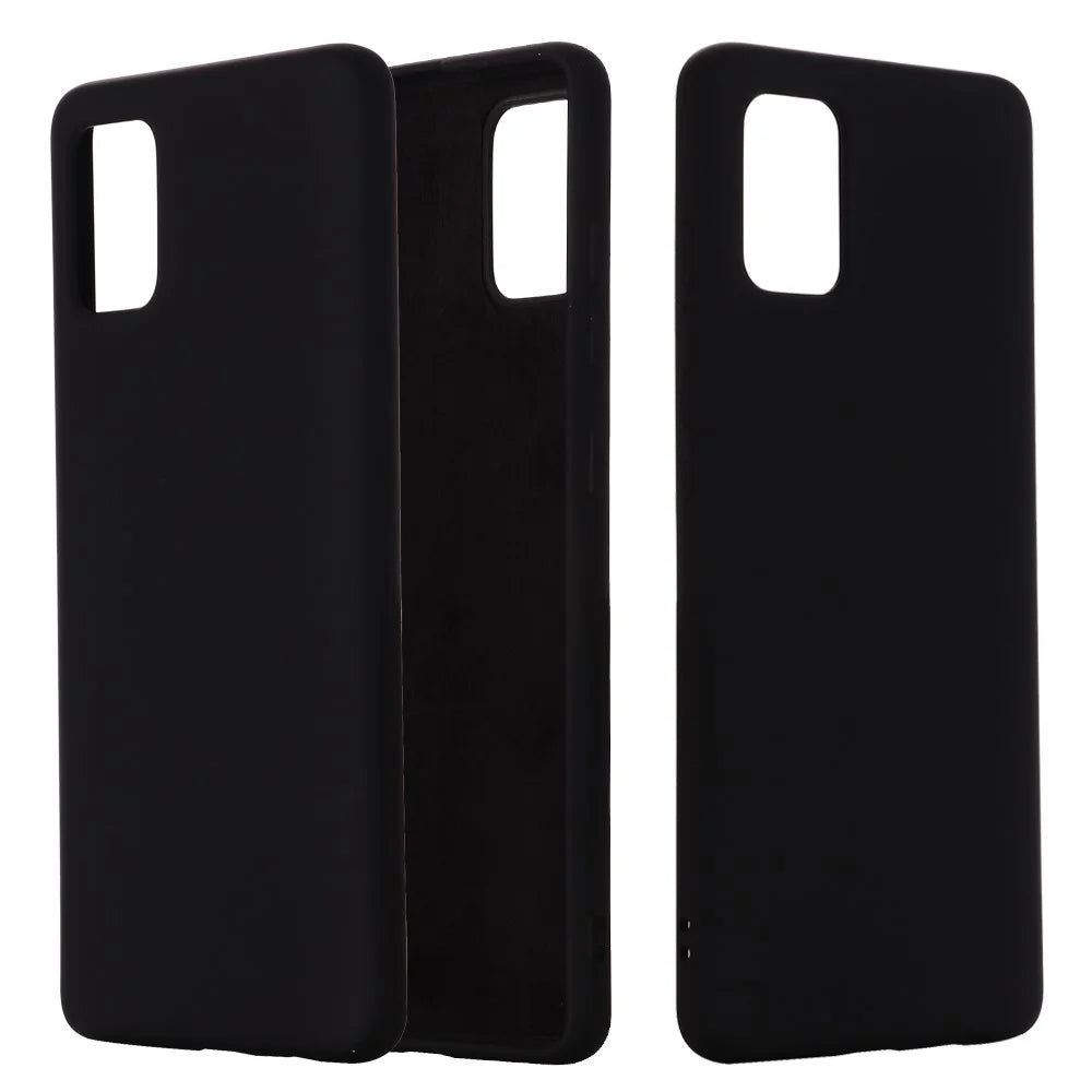 Shockproof Liquid Silicone Cover Phone Case for Samsung Galaxy A41 (Global Version) - Black - 1