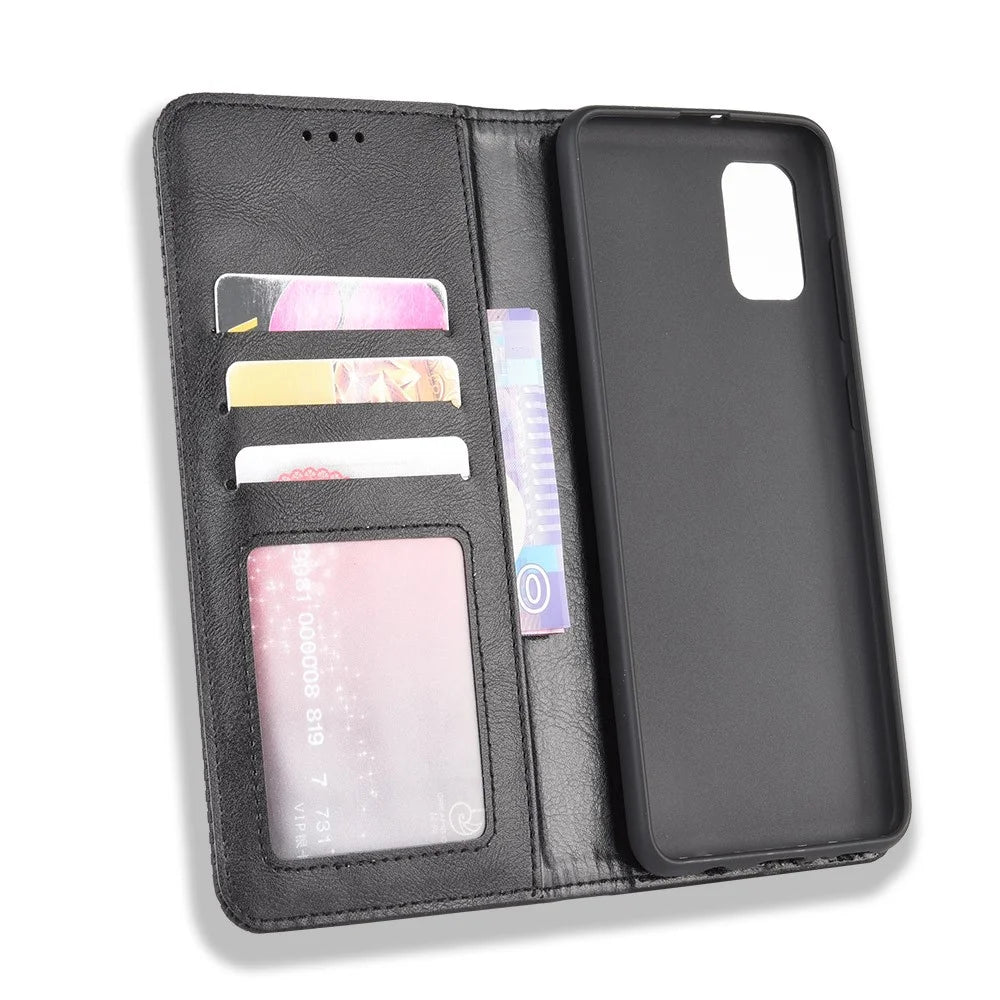 Retro Auto-absorbed Special Design Leather Cover for Samsung Galaxy A31 - Black - 5