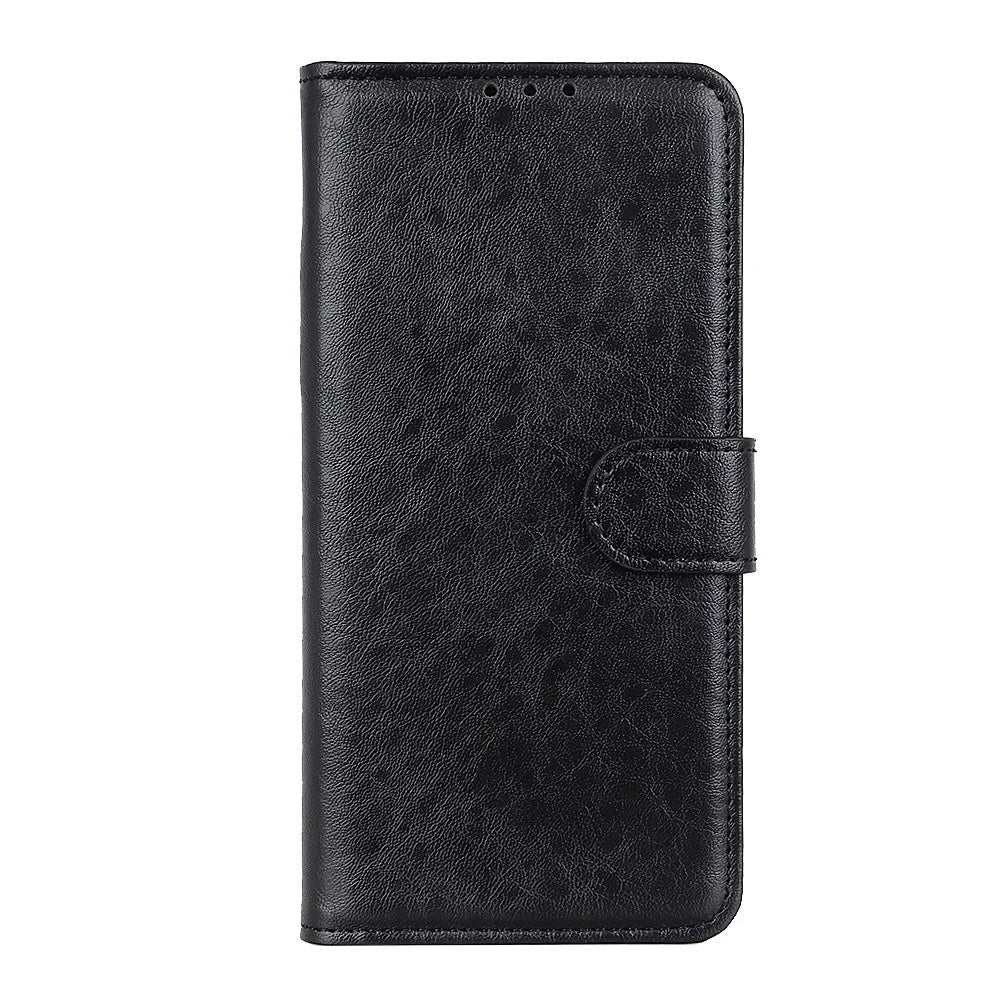 For Samsung Galaxy A41 (Global Version) Crazy Horse Leather Shell with Wallet Stand Case - Black - 4