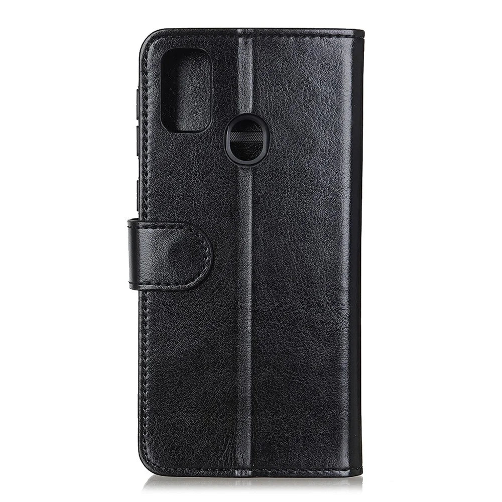 Crazy Horse Leather Wallet Stand Case for Samsung Galaxy A21s - Black - 4