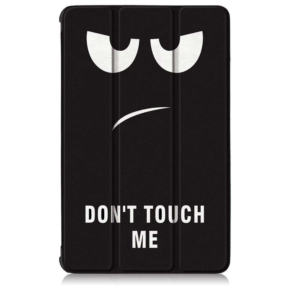 Patterned Tri-fold Stand Leather Smart Protective Tablet Case for Samsung Galaxy Tab S6 Lite (2020) P610 P615 / (2022) / (2024) - Don't Touch Me - 2