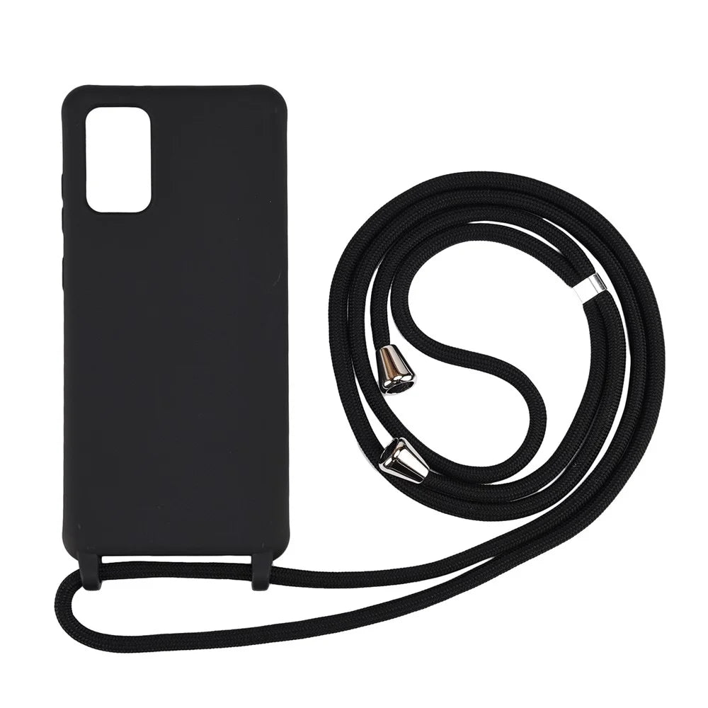 Durable TPU Back Cover Case with Multi-function Strap for Samsung Galaxy S20 Plus - Black - 1