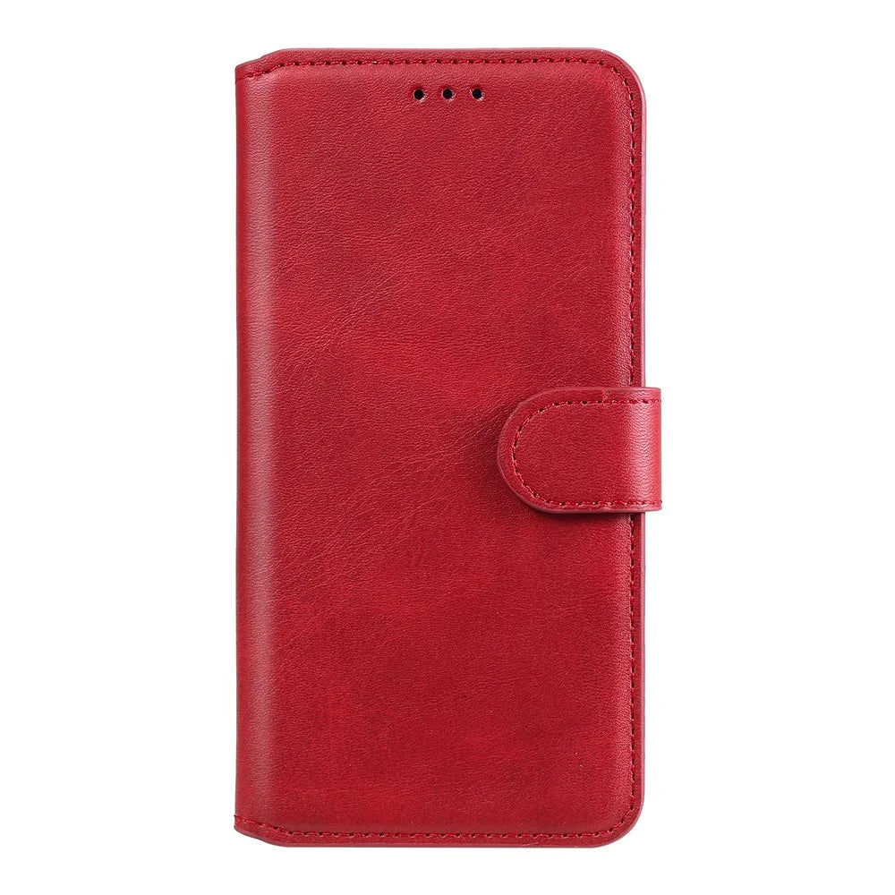 PU Leather Wallet Stand Magnetic Cover for Samsung Galaxy A41 (Global Version) - Red - 2