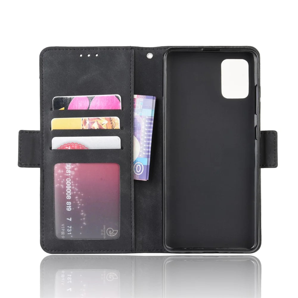 With Stand PU Leather Cover with Multiple Card Slots for Samsung Galaxy A51 5G SM-A516 - Black - 4