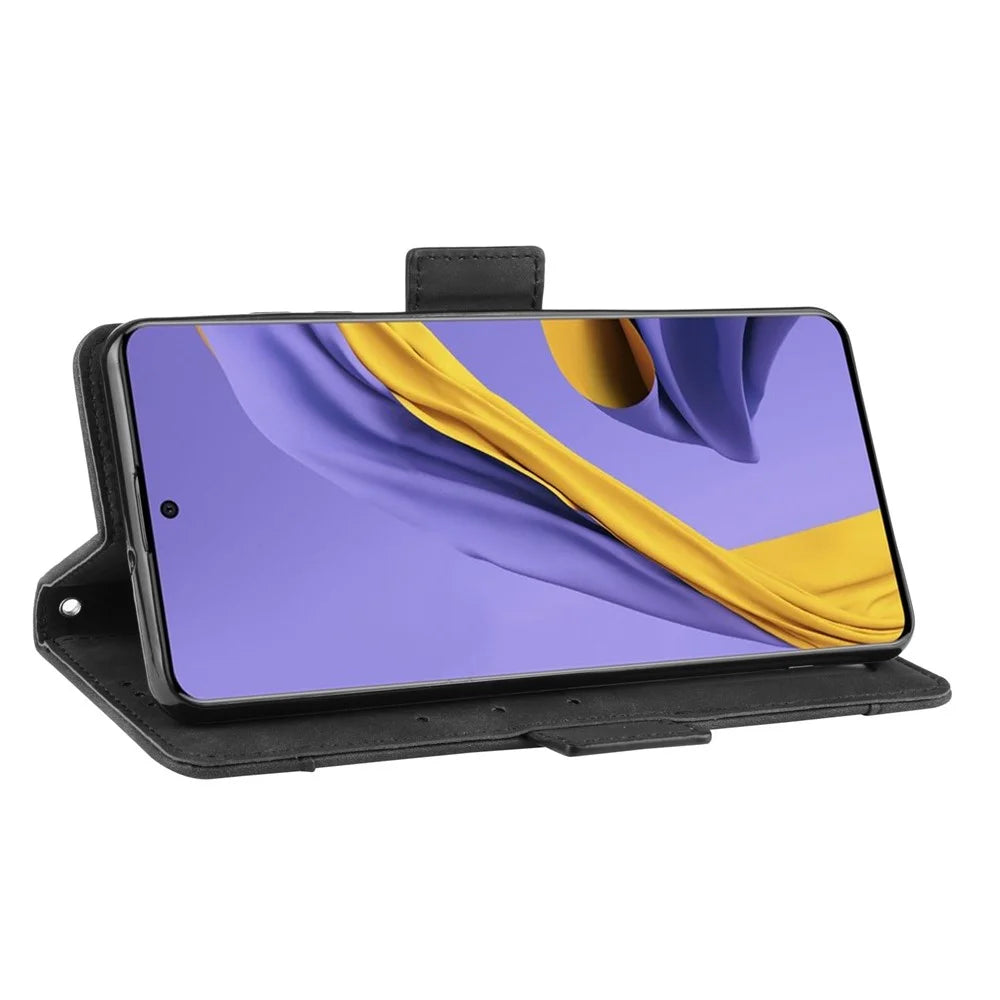 With Stand PU Leather Cover with Multiple Card Slots for Samsung Galaxy A51 5G SM-A516 - Black - 6