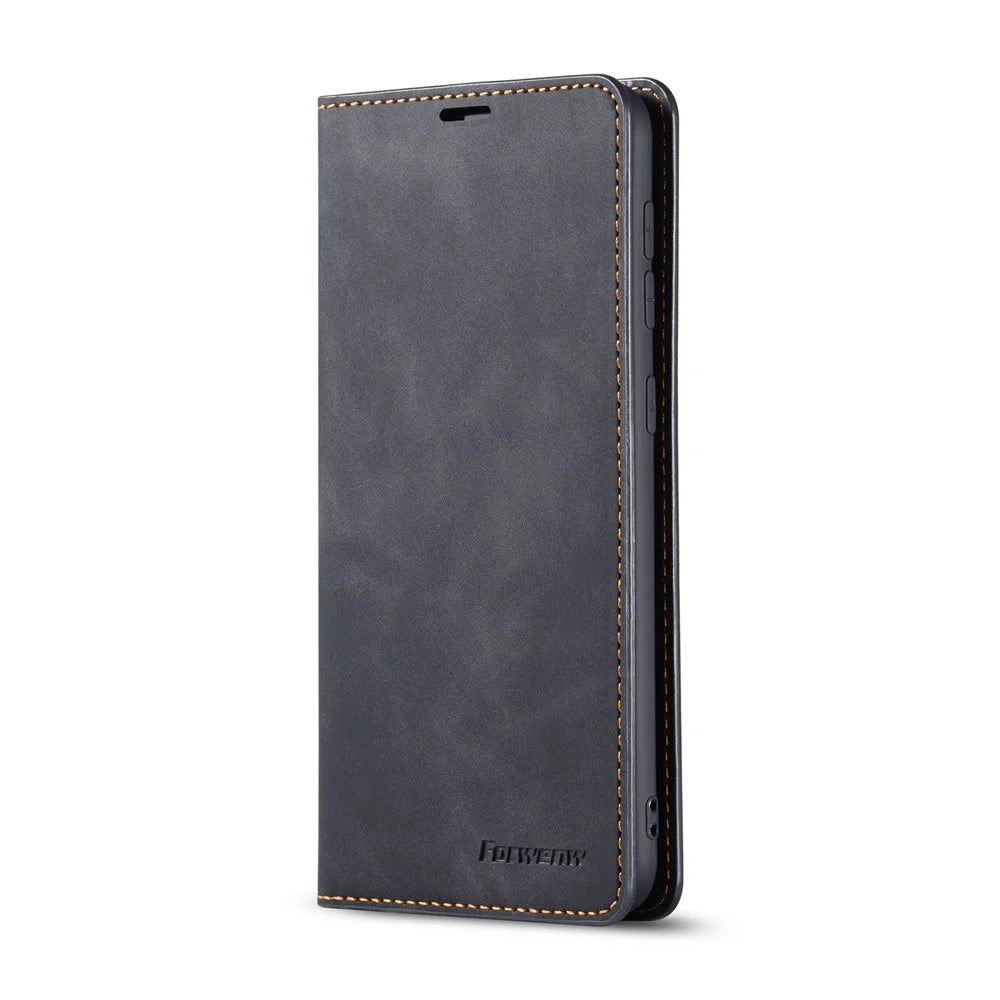 FORWENW Fantasy Series Silky Touch Leather Mobile Case for Samsung Galaxy A41 (Global Version) - Black - 2