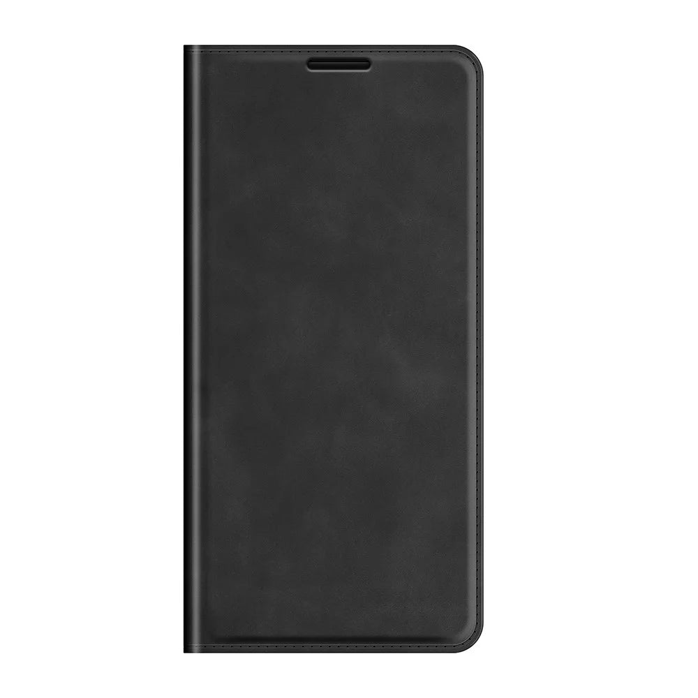 Silky Touch Auto-Absorbed Flip Leather Wallet Stand Case for Samsung Galaxy A21s Cell Phone Accessory - Black - 2