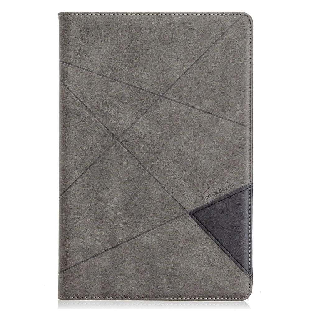 Geometric Pattern Wake/Sleep Leather Stand Case for Samsung Galaxy Tab S5e SM-T720 - Grey - 2