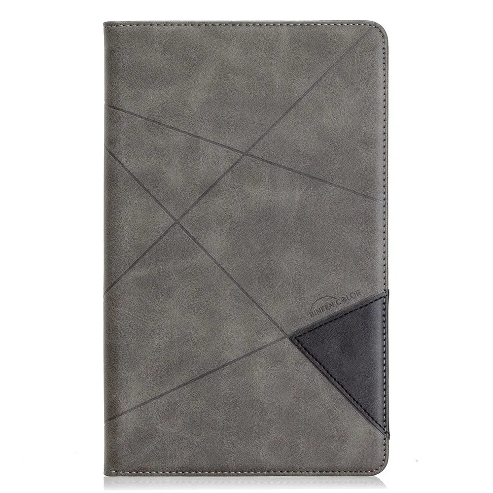 Geometric Pattern Smart Leather Cover with Card Slots for Samsung Galaxy Tab A 10.1 (2019) T510 - Grey - 2