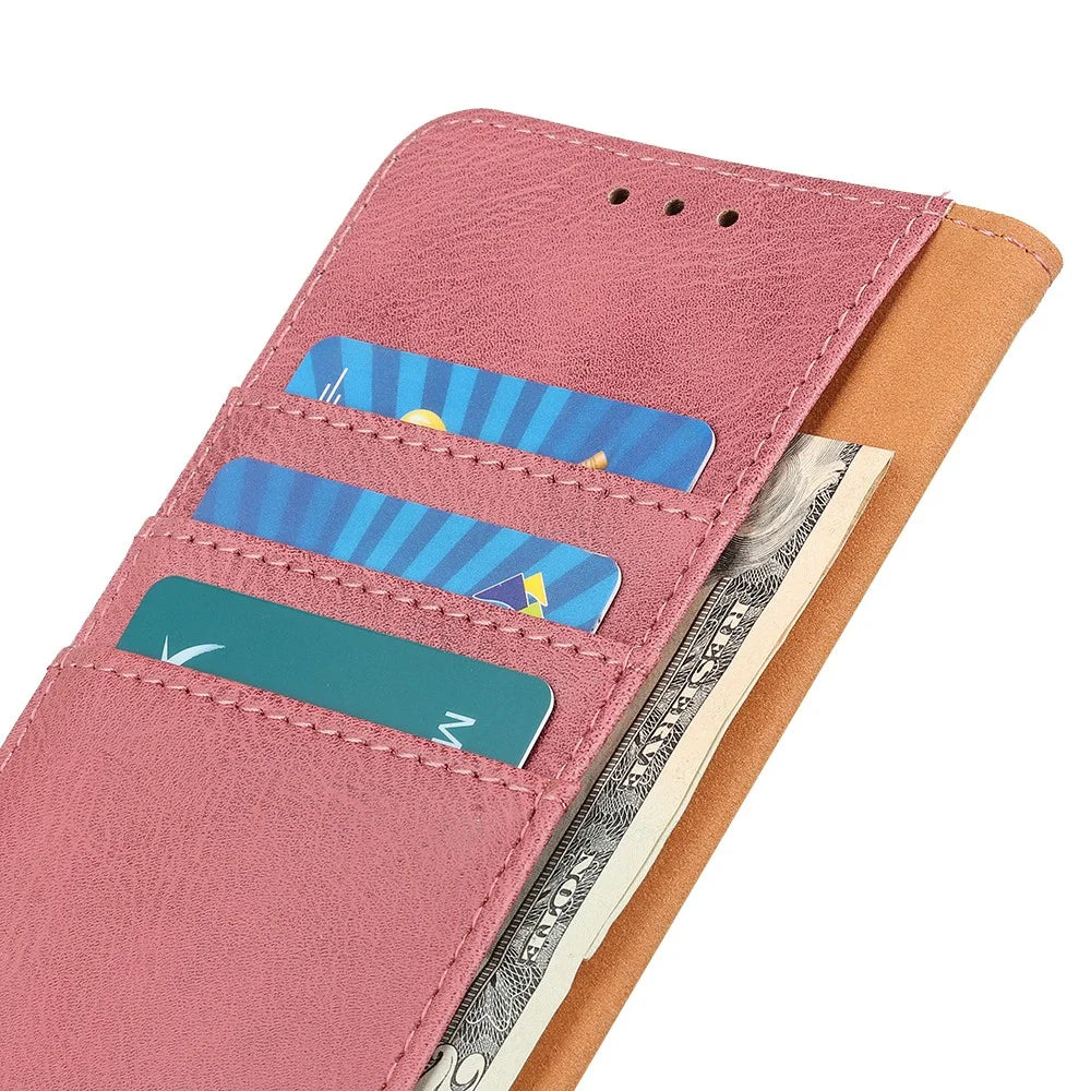 KHAZNEH Leather Wallet Stand Case for Samsung Galaxy A21s - Pink - 5