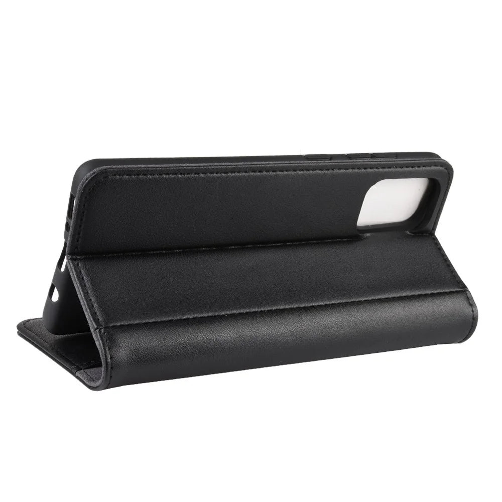 For Samsung Galaxy A51 5G SM-A516 Phone Cases Genuine Split Leather Wallet Mobile Cover Stand - Black - 7