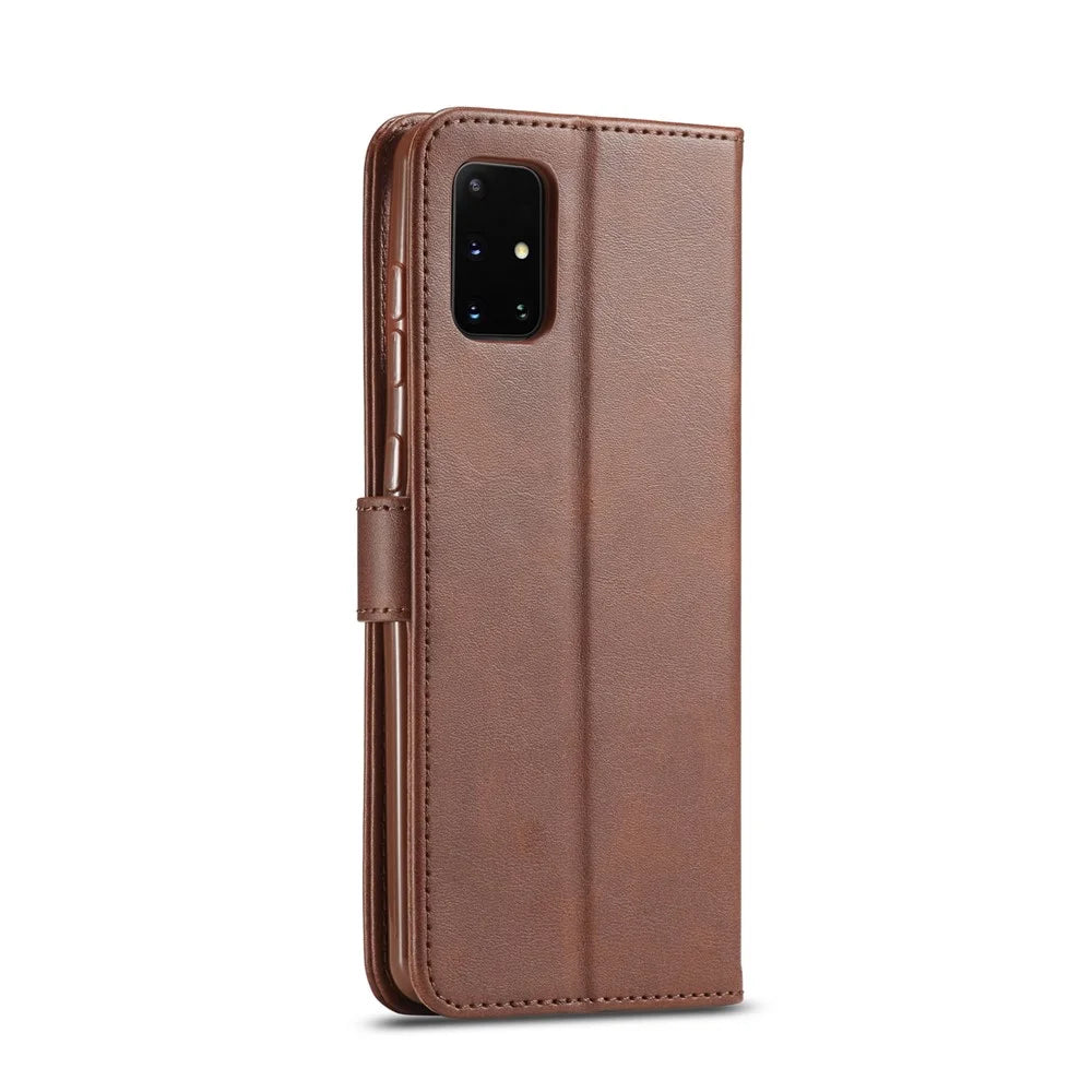 LC.IMEEKE Leather with Wallet Case for Samsung Galaxy A51 5G SM-A516 - Coffee - 3