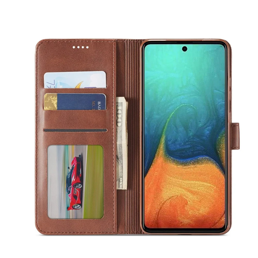 LC.IMEEKE Leather with Wallet Case for Samsung Galaxy A51 5G SM-A516 - Coffee - 4