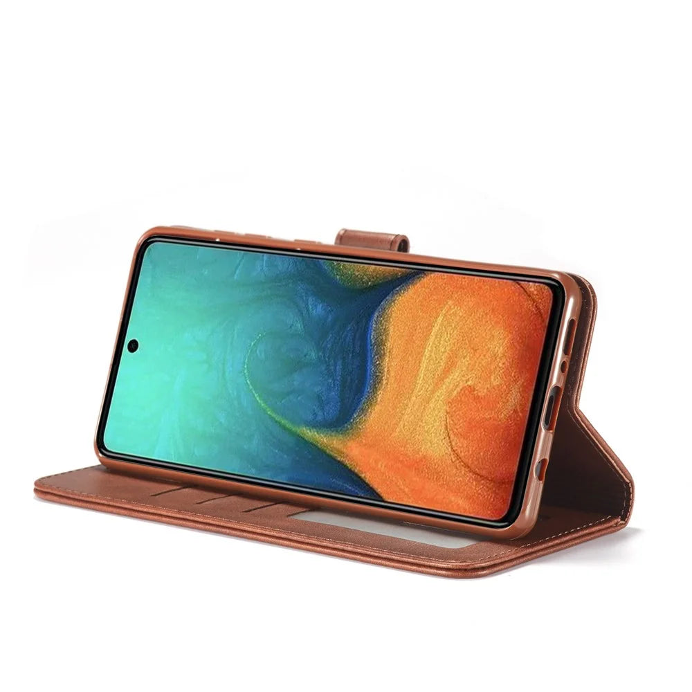 LC.IMEEKE Leather with Wallet Case for Samsung Galaxy A51 5G SM-A516 - Coffee - 6