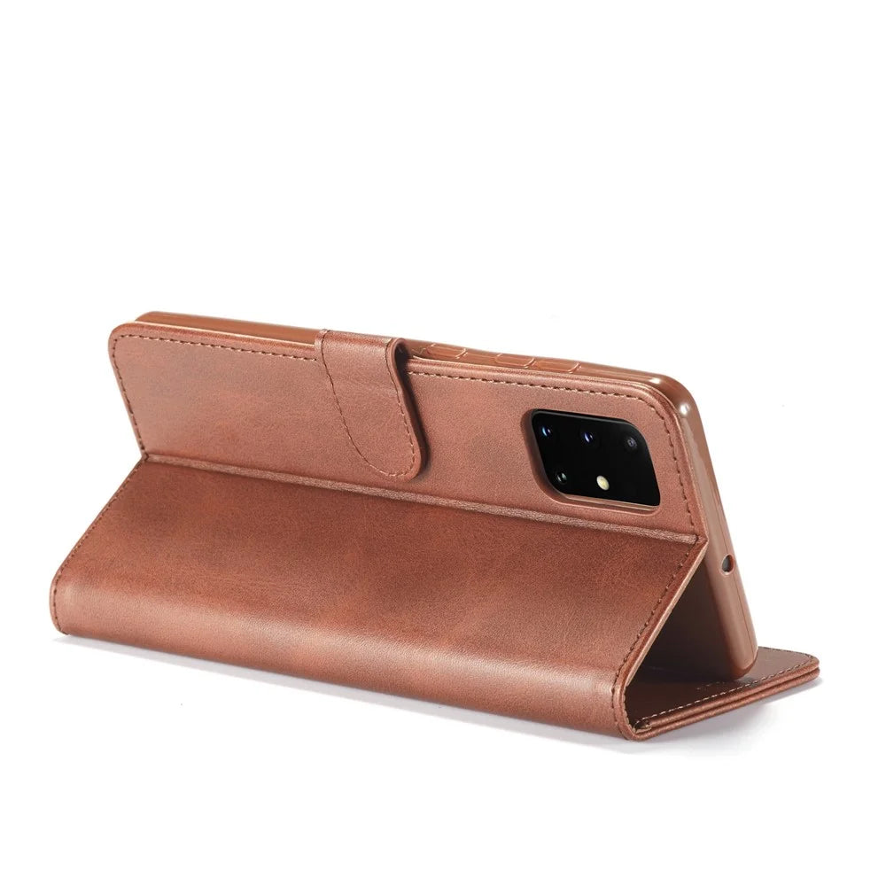 LC.IMEEKE Leather with Wallet Case for Samsung Galaxy A51 5G SM-A516 - Coffee - 7